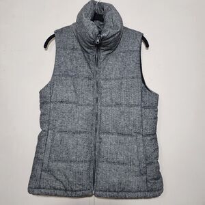 Old Navy Womens Puffer Vest Sz M Herringbone Quilted PUFFER Full Zip Ski Snow